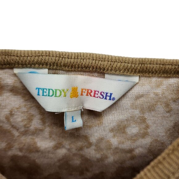 Teddy Fresh Boardwalk Terry Dress Womens Floral Print Size‎ L Terrycloth - Picture 3 of 7